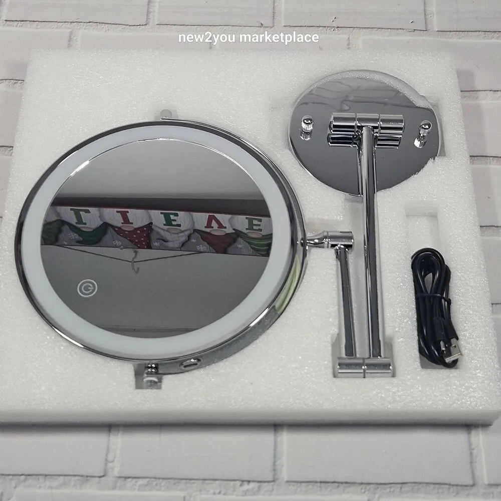 Rechargeable Wall Mounted Lighted Makeup Vanity Mirror 8